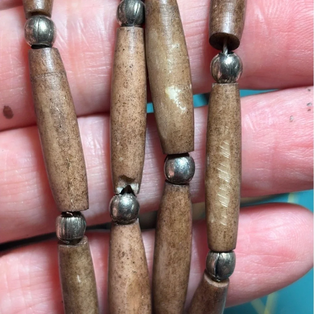 Artisan‎ Made Hairpipe Bone Necklace Tan 4-Strand Southwestern Style